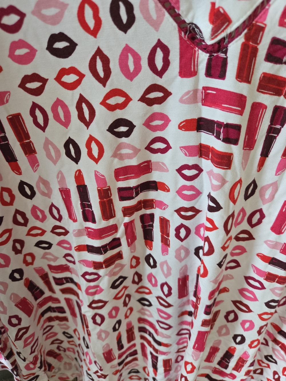 NWT kate spade Pink and Red Printed Pajama Set - Picture 3 of 7